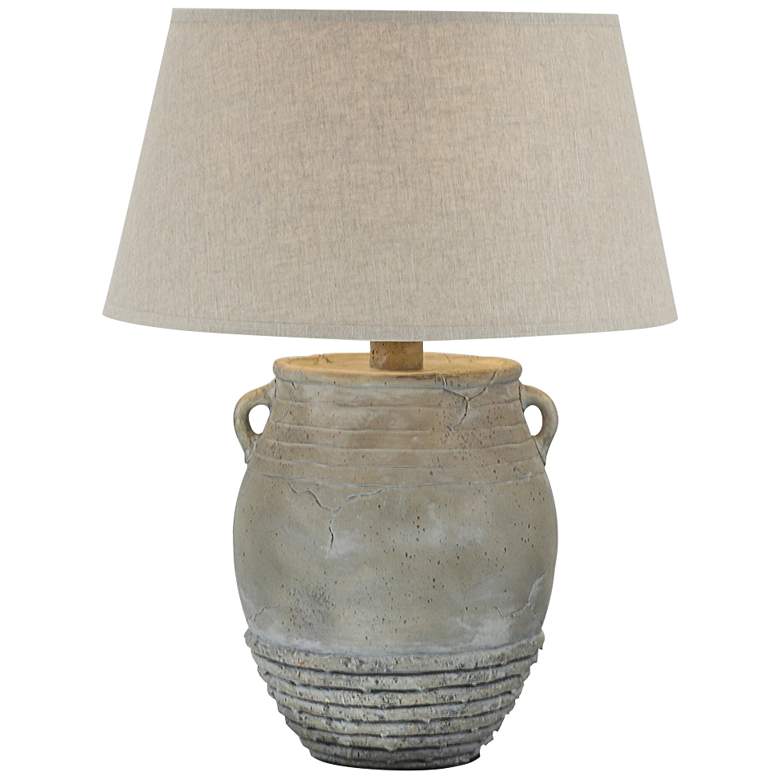 Image 1 Cody Gray Wash 27 inch High Hydrocal 2-Handle Jug Table Lamp