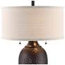 Cody Hammered Oiled Bronze Table Lamps With 8" Square Risers