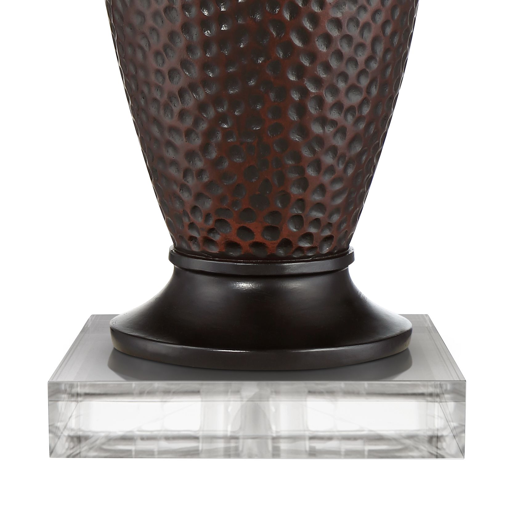 Cody Hammered Oiled Bronze Table Lamps With 8" Square Risers 583D0