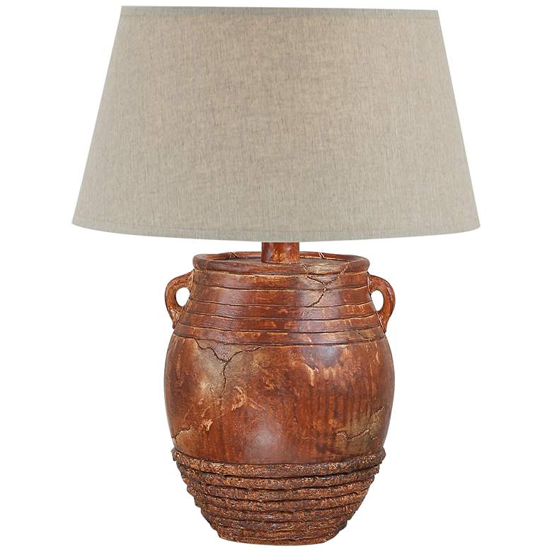 Image 2 Cody Indian Brick 27" High Hydrocal 2-Handle Jug Table Lamp