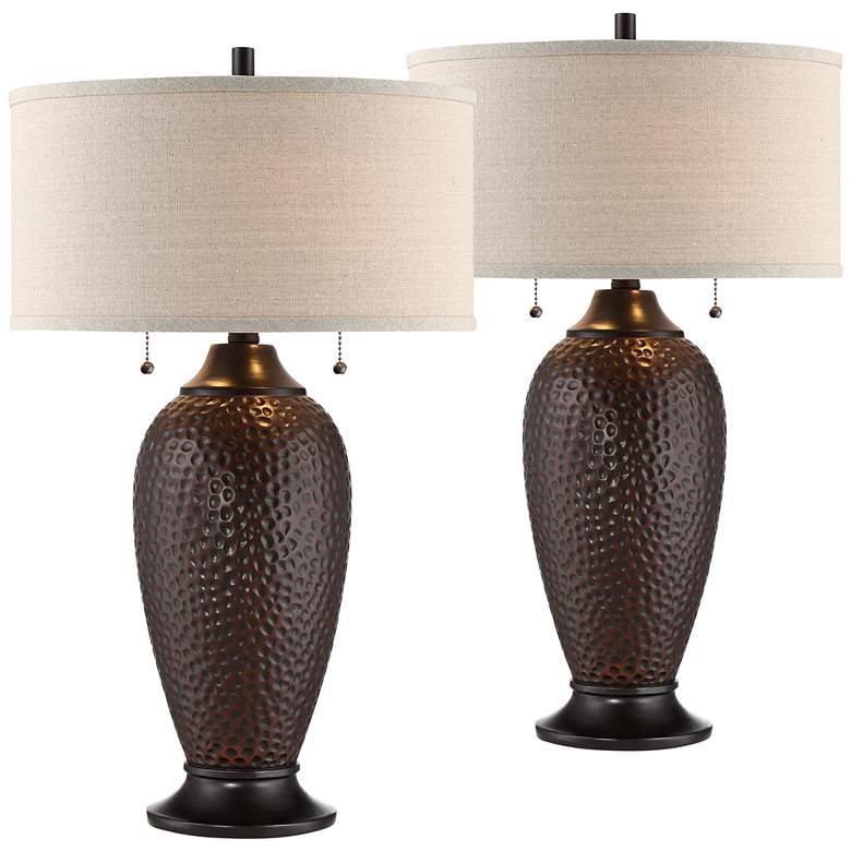 Image 2 Cody Oiled Bronze Table Lamps Set of 2 with Smart Sockets