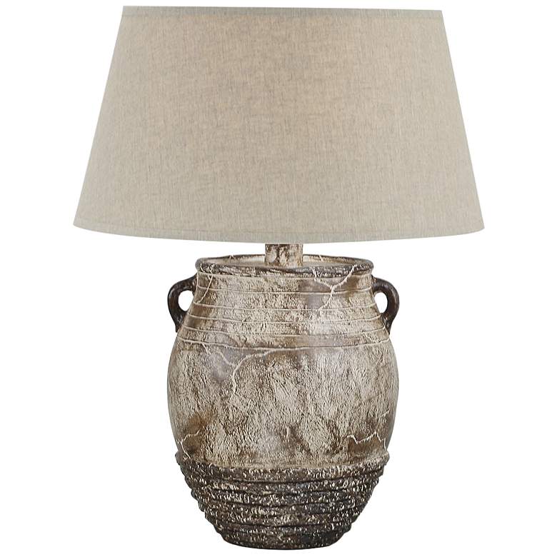 Image 2 Cody Weathered Brown 27" High Hydrocal 2-Handle Jug Table Lamp