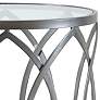 Coen 16 1/4"W Silver Pewter Geometric Eyelet Accent Table