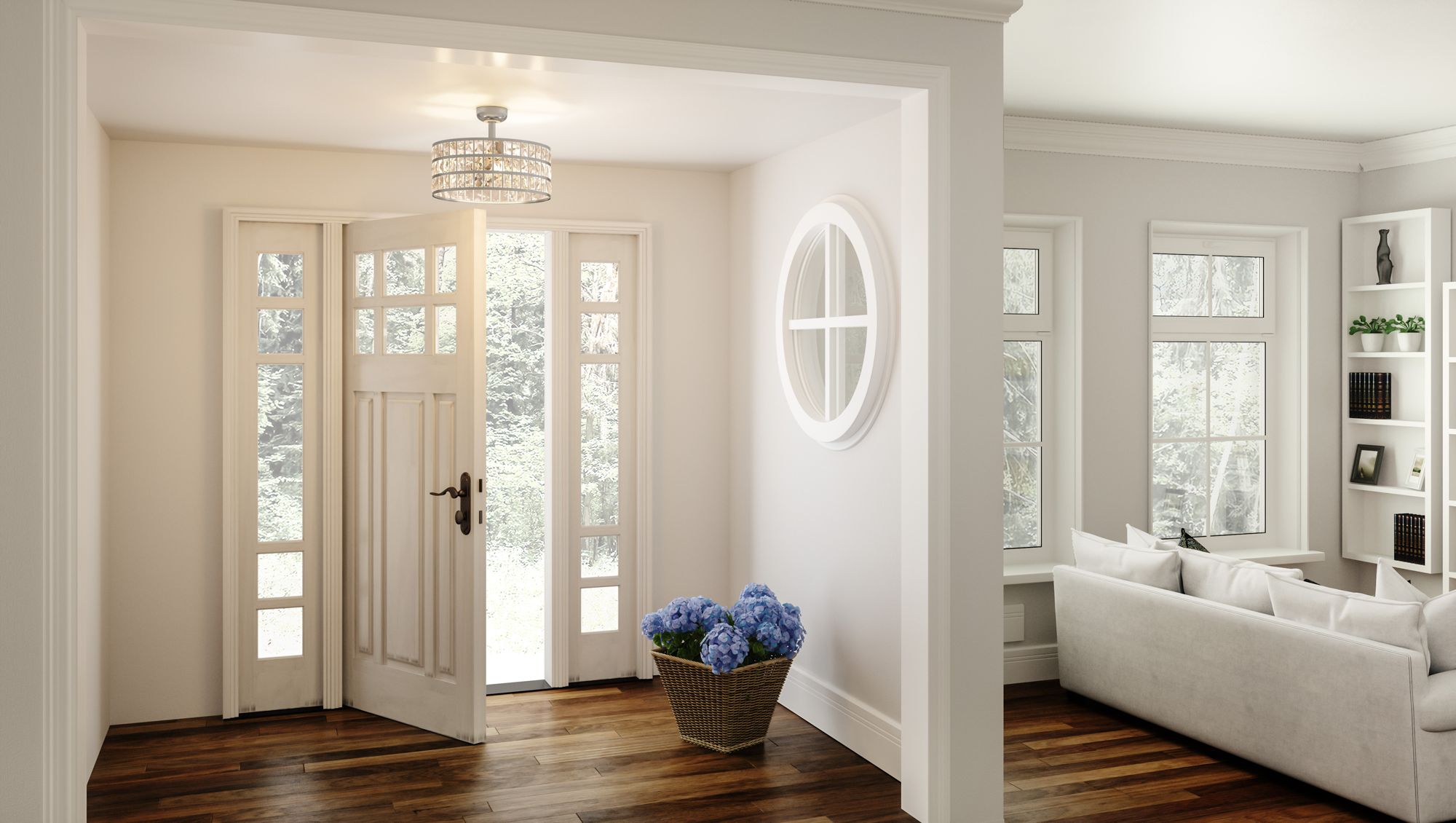 Image 4 Coffman 4-Light Polished Nickel Fan Light more views