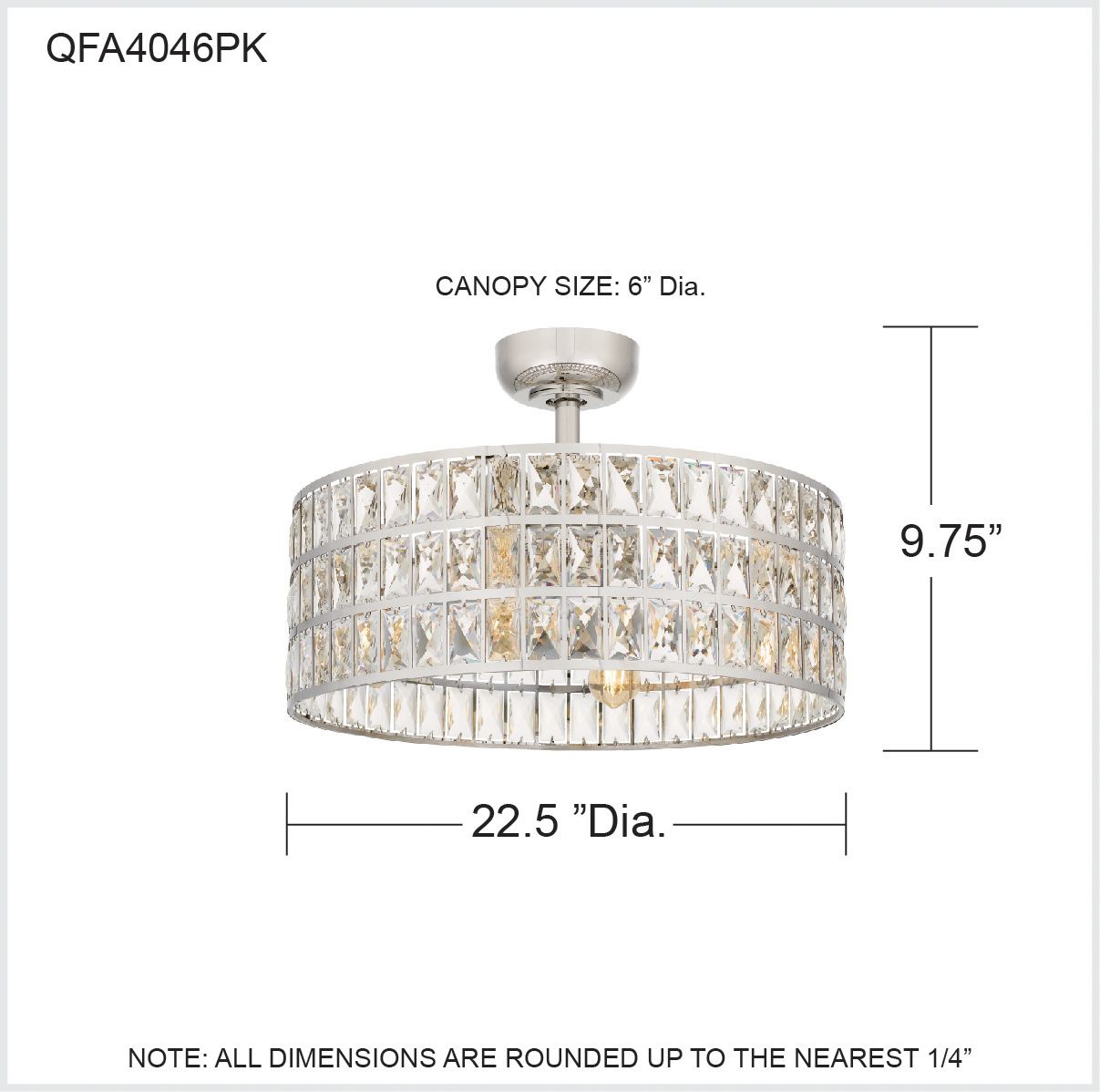 Coffman 4-Light Polished Nickel Fan Light in scene