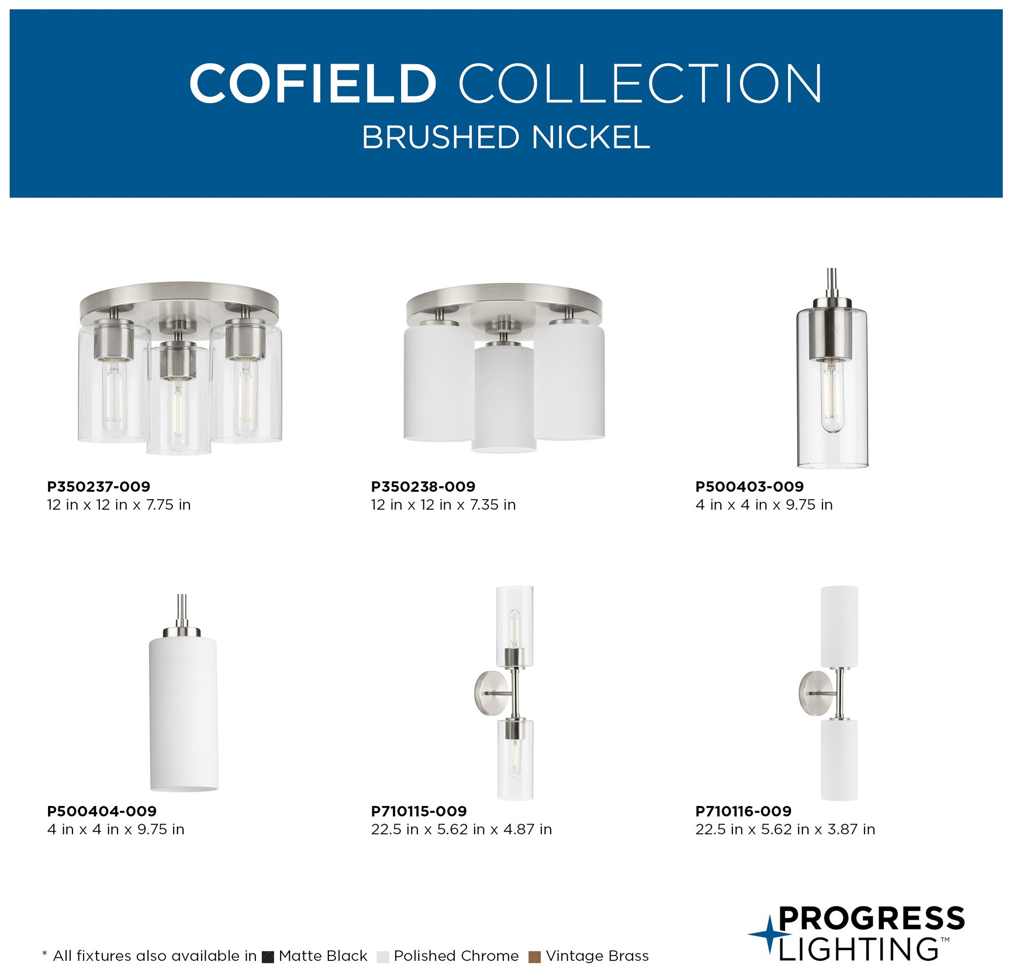 Cofield Collection 12 in. Three-Light Flush Mount P350238