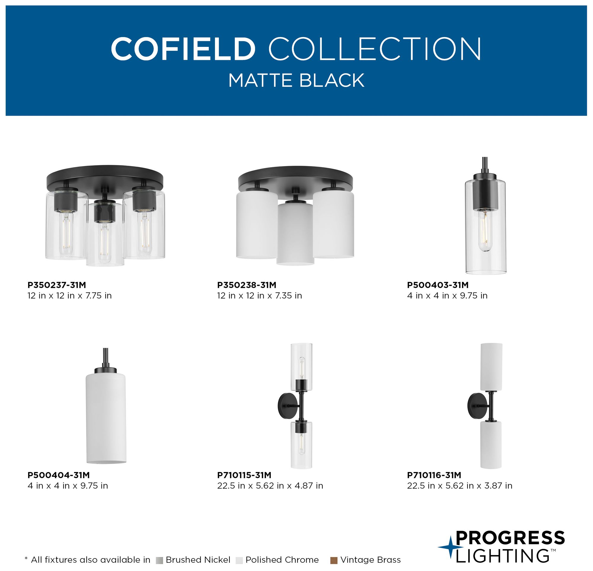 Cofield Collection 12 in. Three-Light Flush Mount P350238