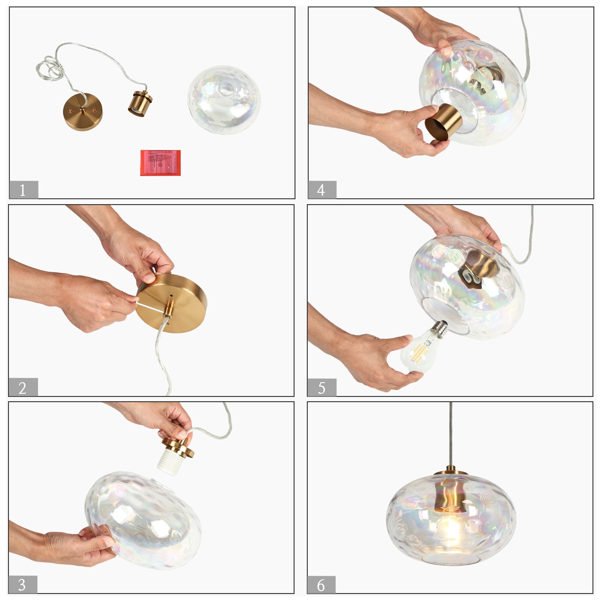 Coglaze 1-Light Glass Pedant Light