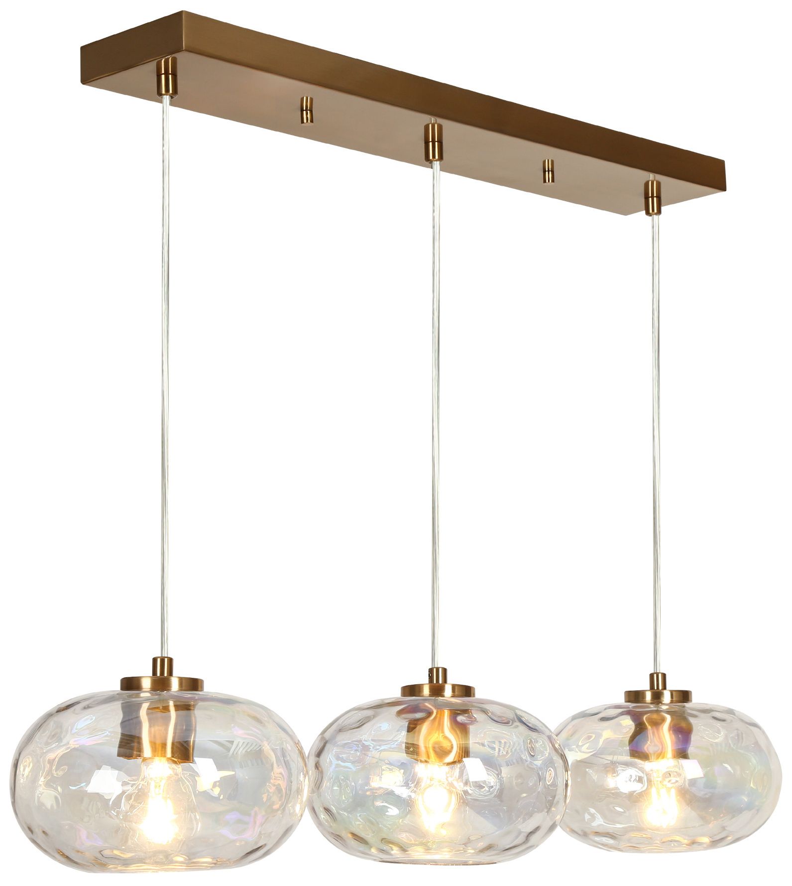 Coglaze 3-Light Glass Island Pendat Lights