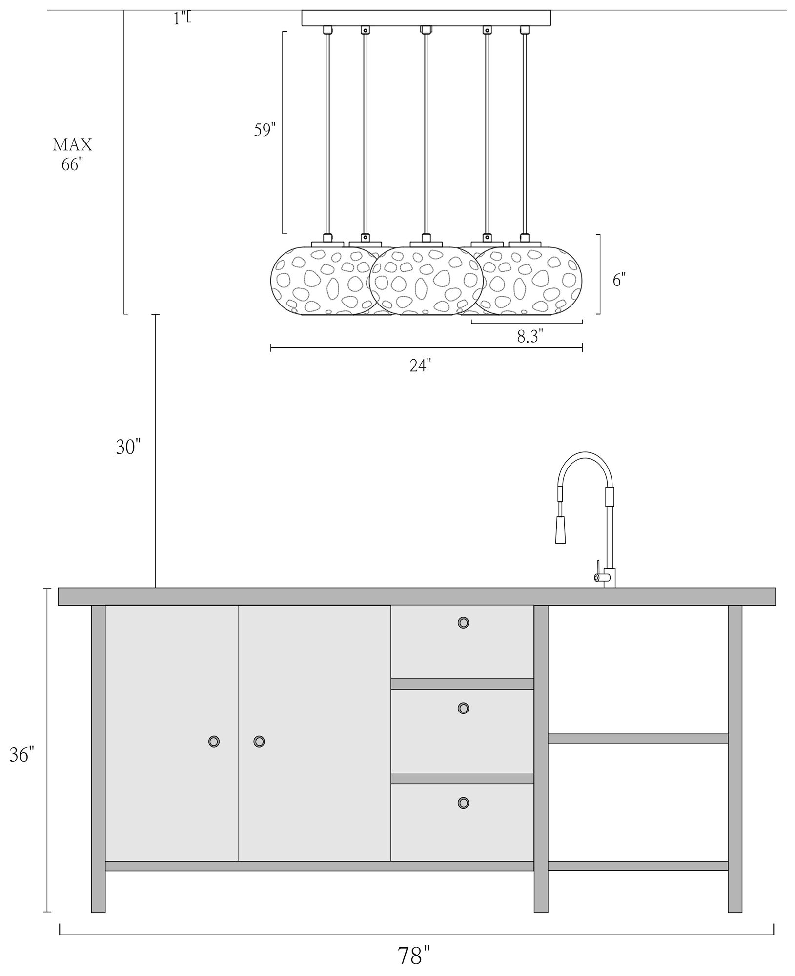 Image 4 Coglaze 5-Light Glass Cluster Island Pendant Light more views