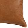 Cognac Brown Leather Lumbar 36" x 16" Decorative Pillow