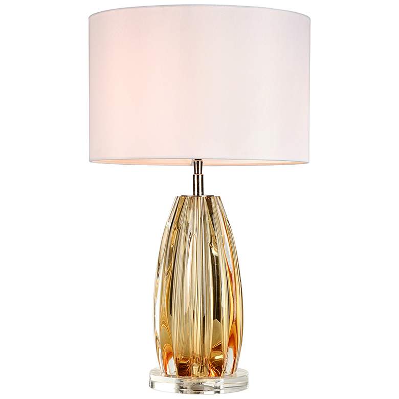 Image 2 Cognac Clear Amber Glass Table Lamp