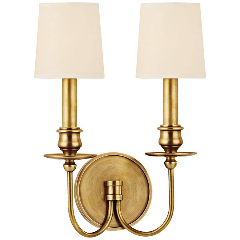 Image 1 Cohasset 14" High Aged Brass 2-Light Wall Sconce