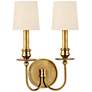 Cohasset 14" High Aged Brass 2-Light Wall Sconce