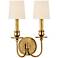 Cohasset 14" High Aged Brass 2-Light Wall Sconce