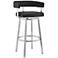 Cohen 26" Black Faux Leather and Steel Swivel Counter Stool