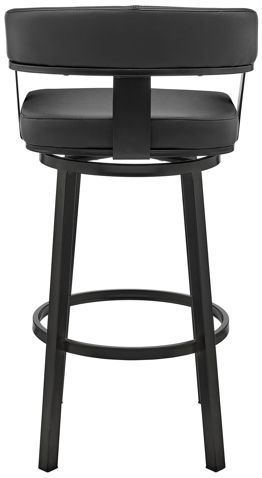 Image 6 Cohen 30 in. Swivel Barstool in Black Finish, Black Faux Leather more views