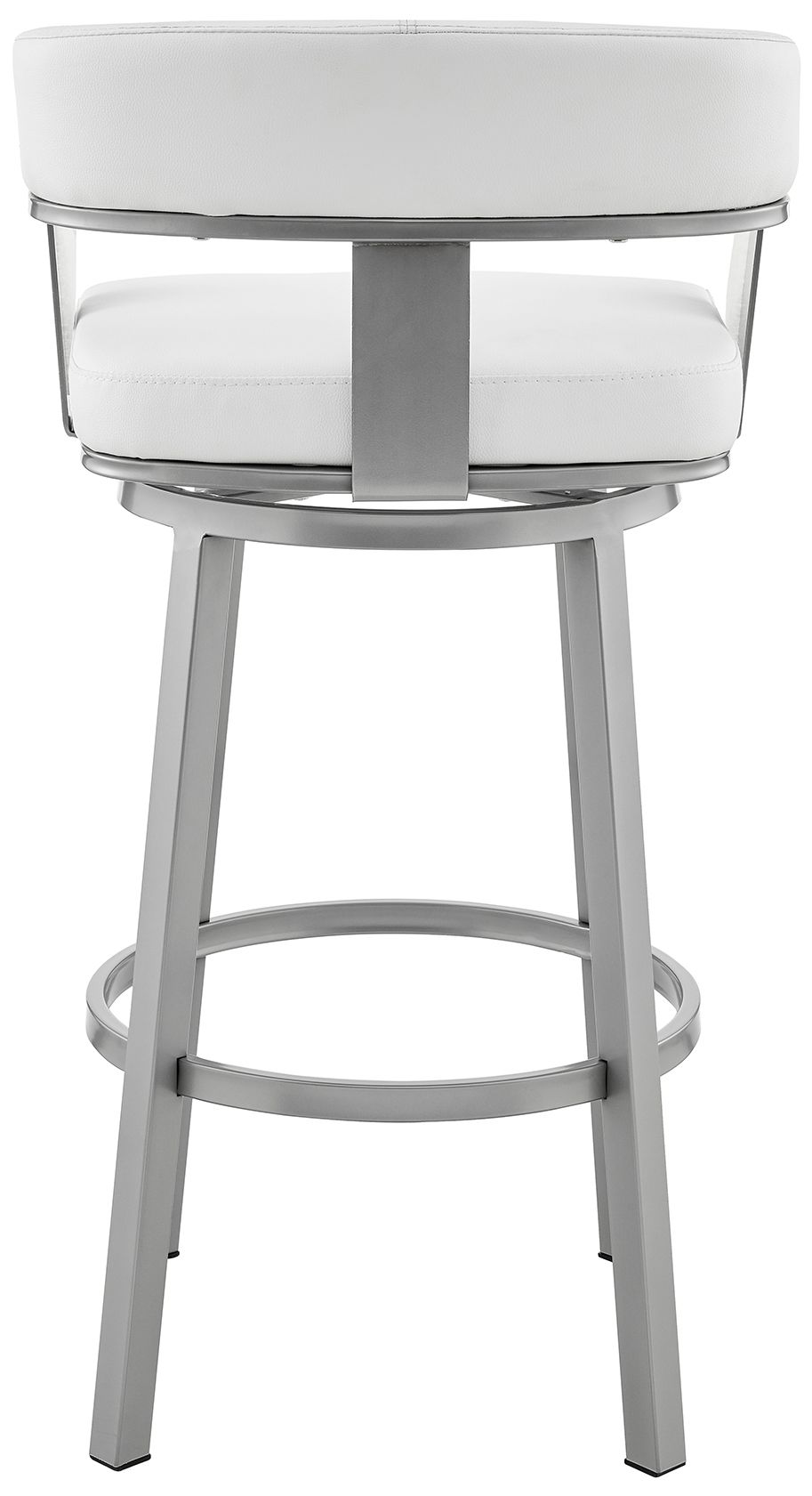 Image 6 Cohen 30 in. Swivel Barstool in Black Finish, White Faux Leather more views