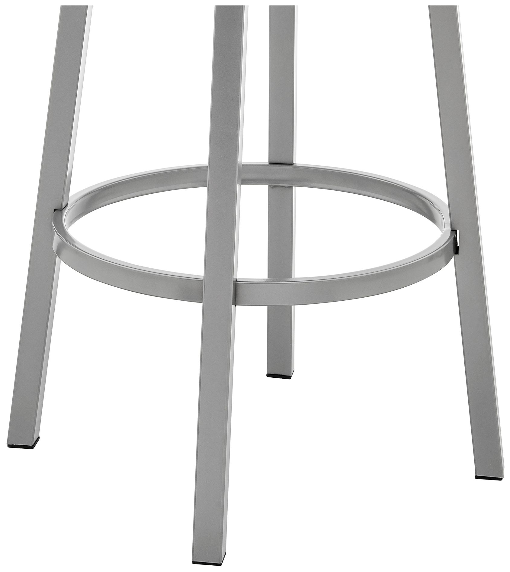 Cohen 30 in. Swivel Barstool in Black Finish, White Faux Leather