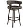 Cohen 30 in. Swivel Barstool in Java Finish, Chocolate Faux Leather