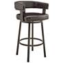 Cohen 30 in. Swivel Barstool in Java Finish, Chocolate Faux Leather