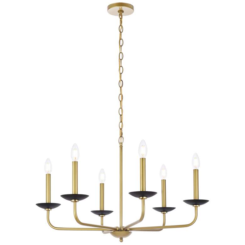 Image 1 Cohen 30" Pendant In Black And Brass