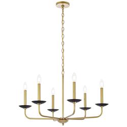 Cohen 30" Pendant In Black And Brass