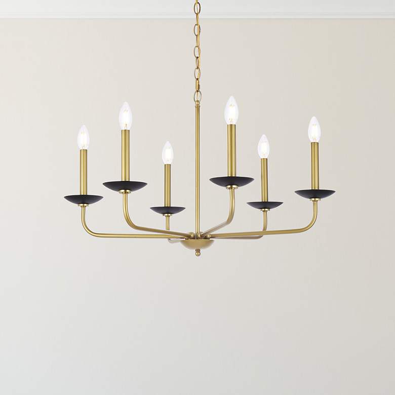 Image 1 Cohen 30" Pendant In Black And Brass