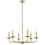 3_Cohen 30" Wide Brass 6-Light Chandelier