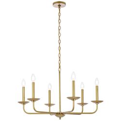 Cohen 30" Wide Brass 6-Light Chandelier