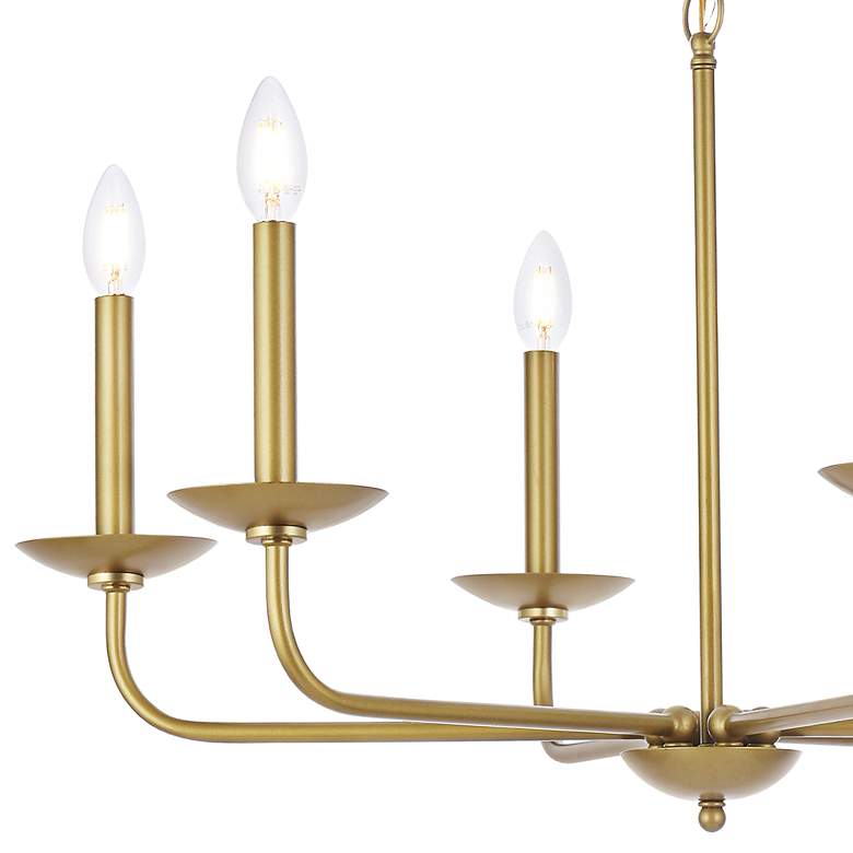 Image 4 Cohen 30" Wide Brass 6-Light Chandelier more views
