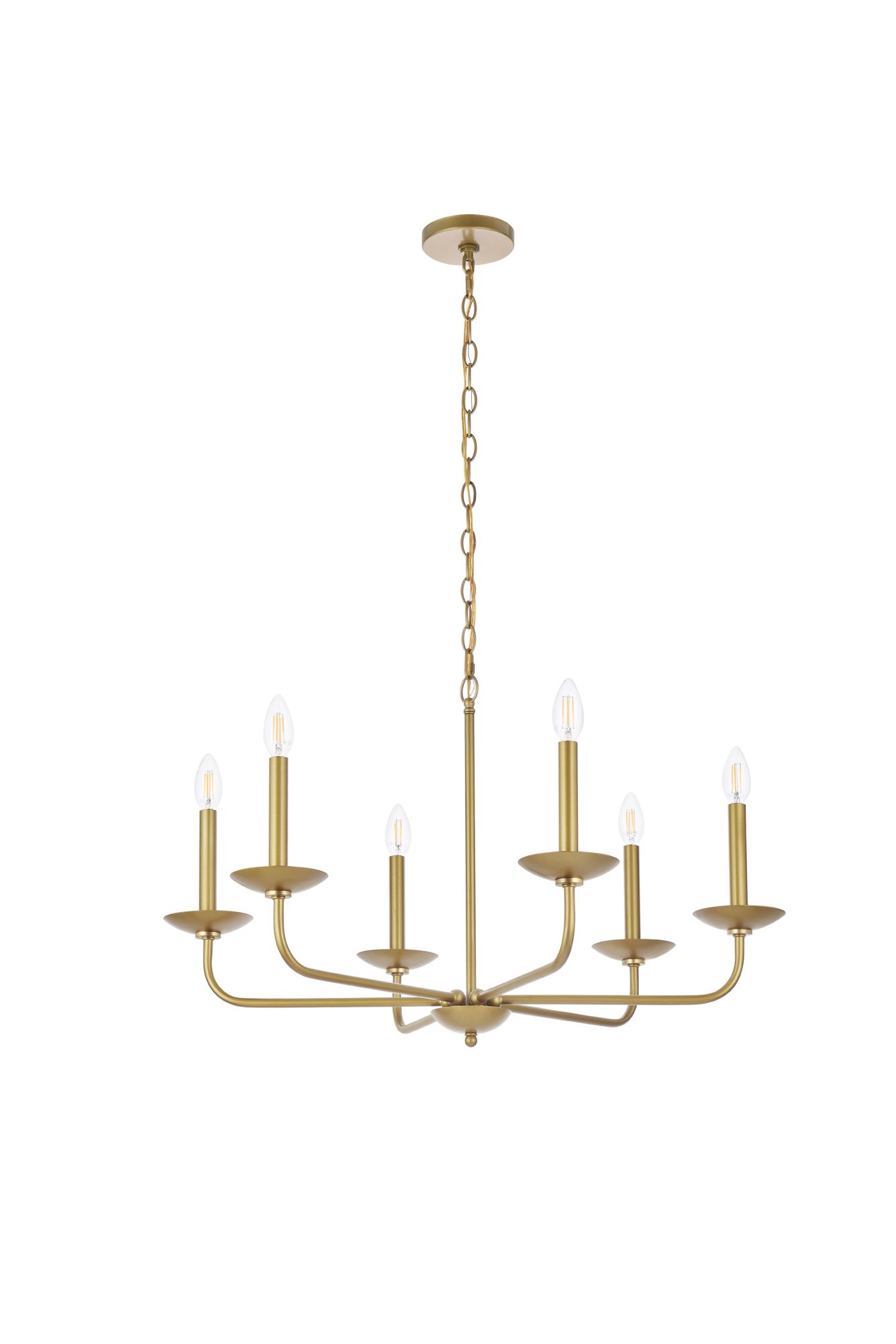 Cohen 30" Wide Brass 6-Light Chandelier in scene