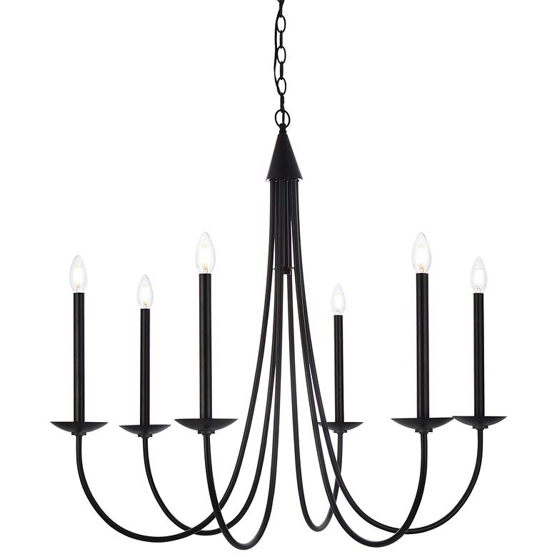 Image 3 Cohen 36 1/2" Wide Black 6-Light Chandelier