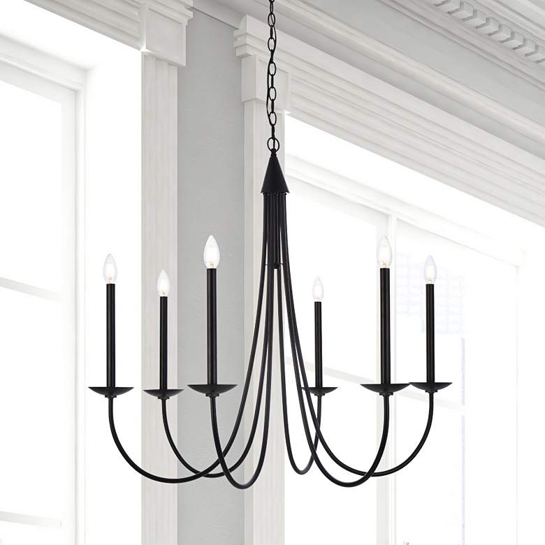 Image 2 Cohen 36 1/2" Wide Black 6-Light Chandelier
