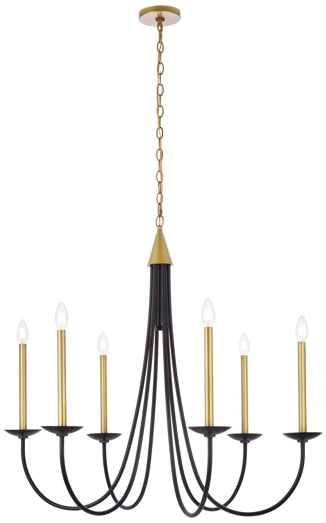 Cohen 36" Pendant In Black And Brass 007H5 Lamps Plus