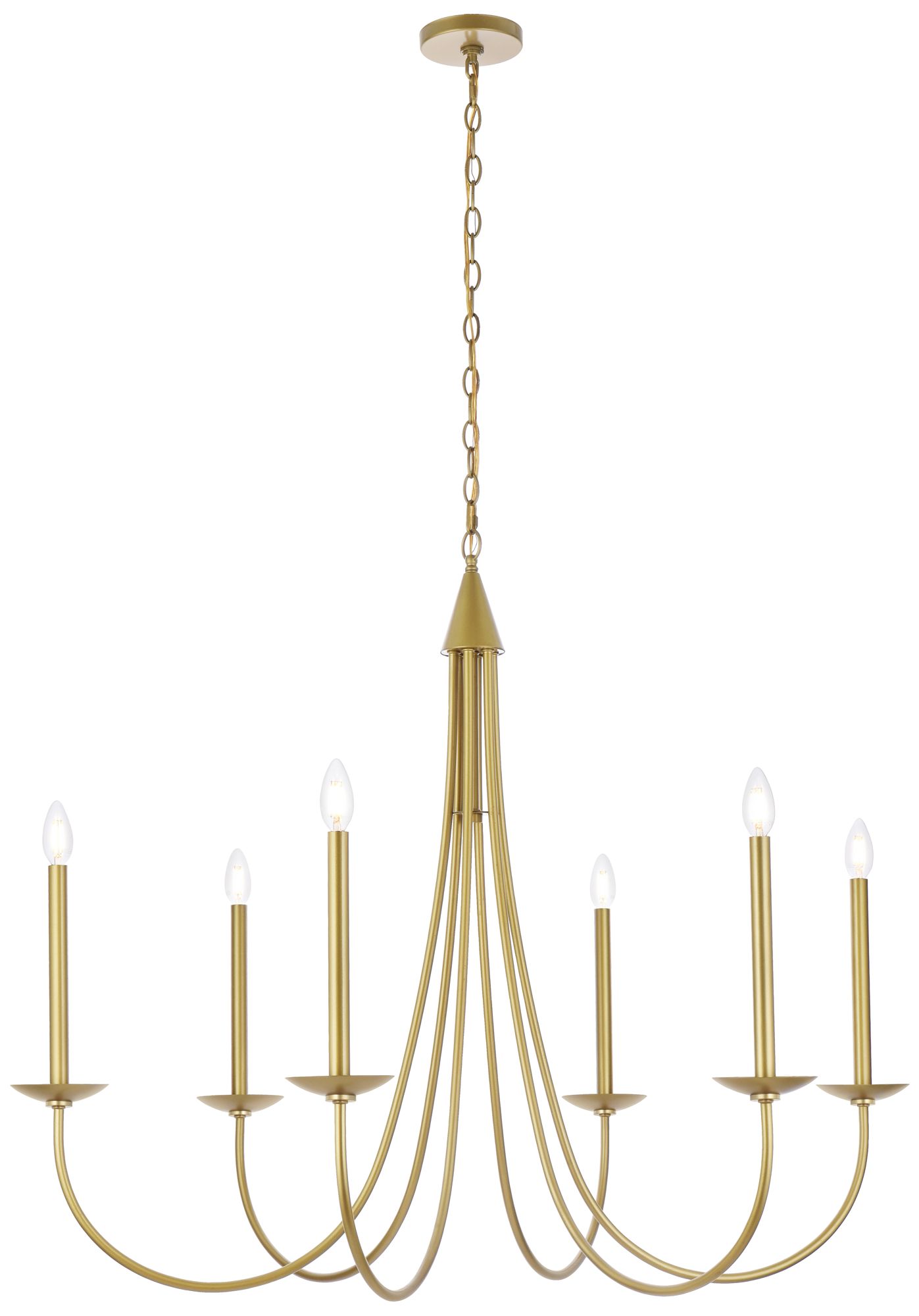 Cohen 42 1/2" Wide Brass 6-Light Chandelier