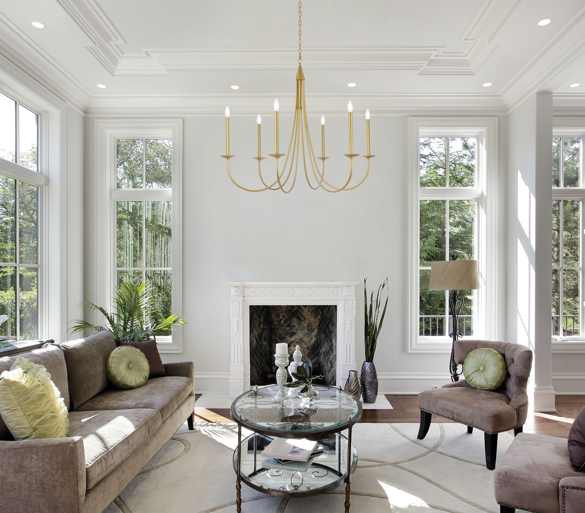 Image 3 Cohen 42 1/2" Wide Brass 6-Light Chandelier more views