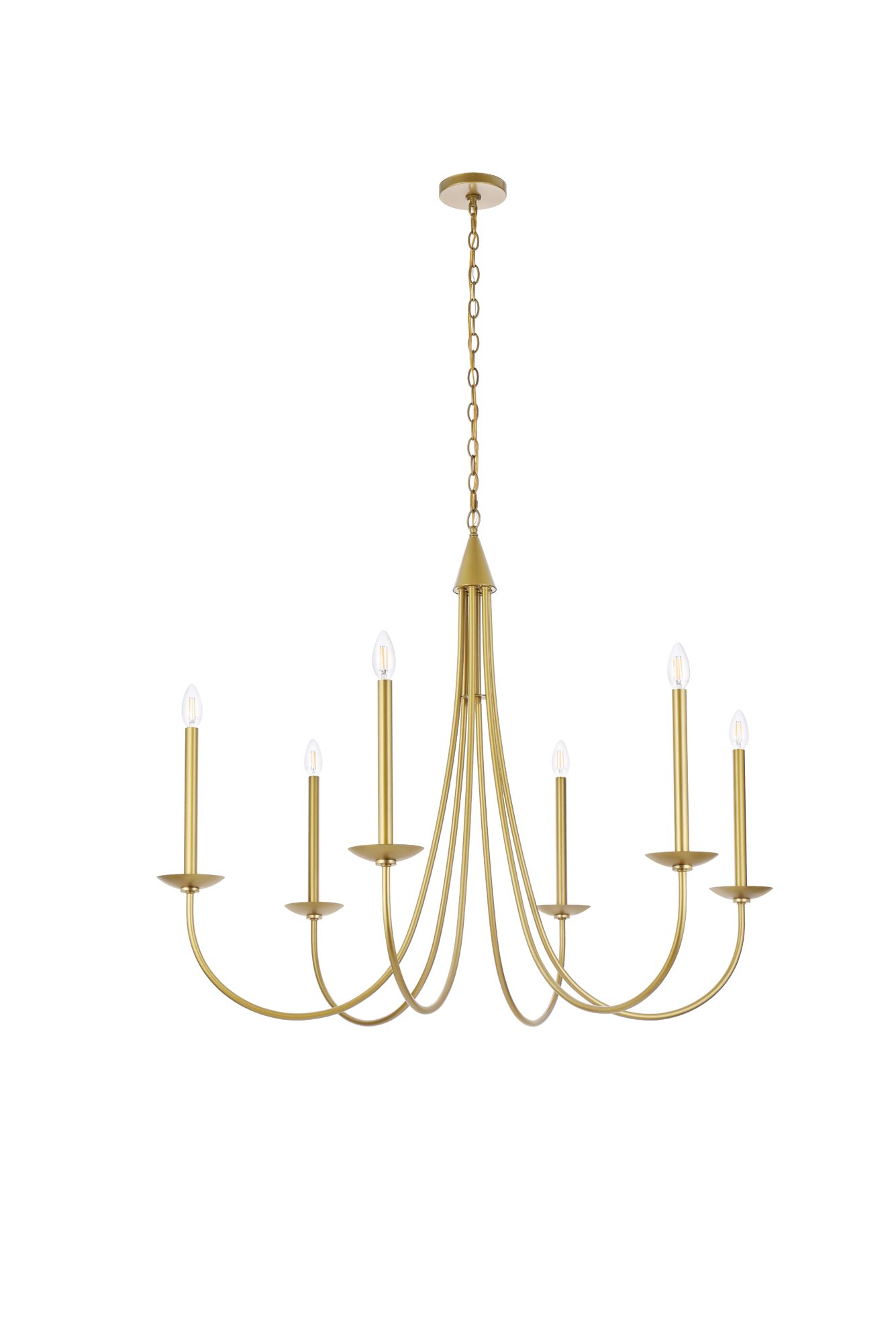 Cohen 42 1/2" Wide Brass 6-Light Chandelier