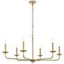 3_Cohen 42" Wide Brass 6-Light Chandelier