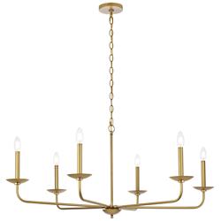 Cohen 42" Wide Brass 6-Light Chandelier