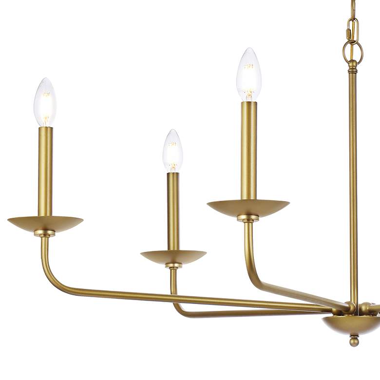 Image 4 Cohen 42" Wide Brass 6-Light Chandelier more views