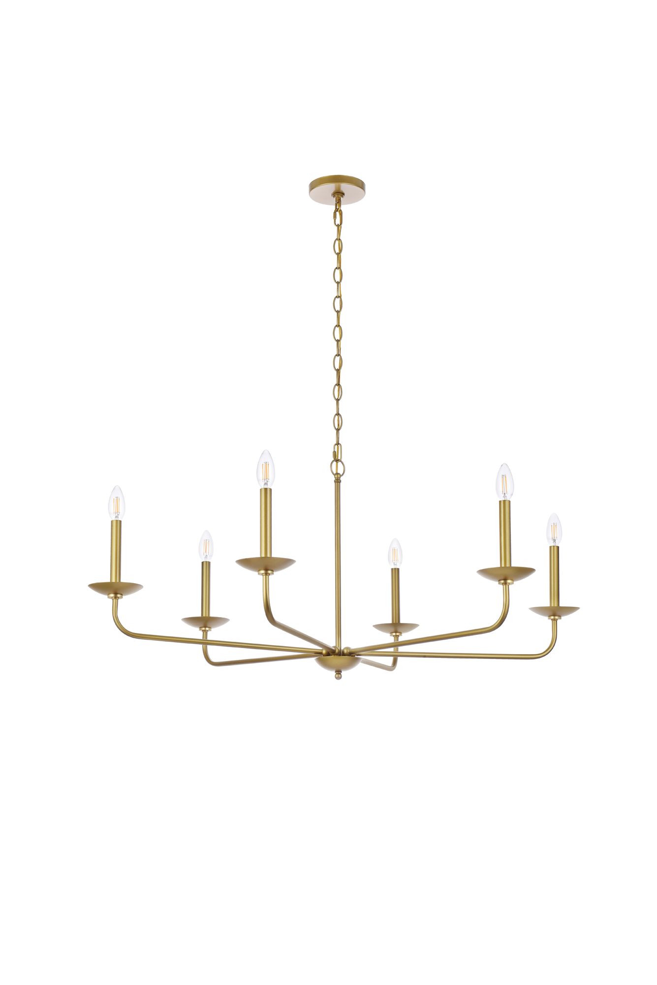 Cohen 42" Wide Brass 6-Light Chandelier in scene