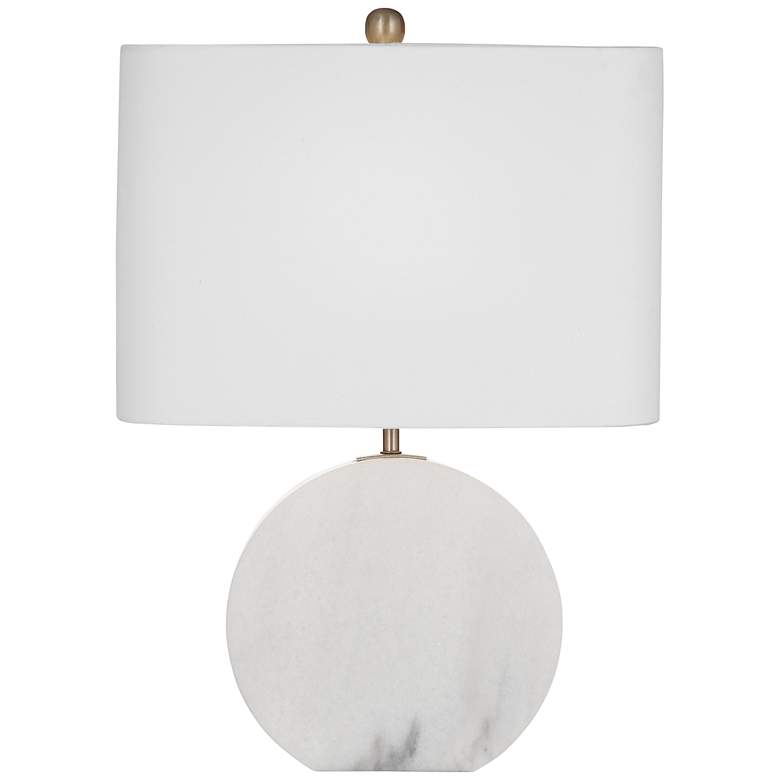 Image 2 Coined White Marble Accent Table Lamp