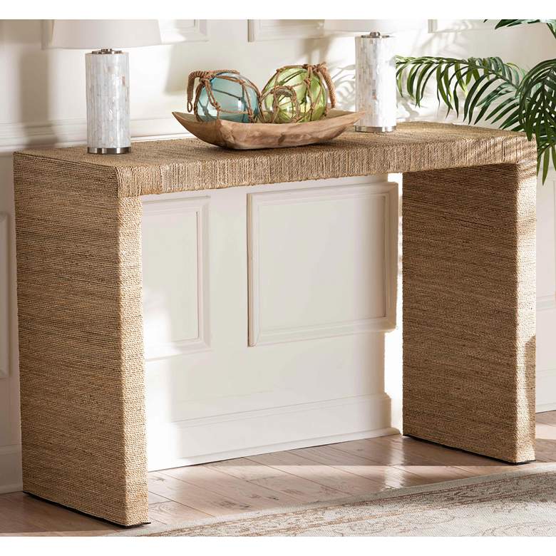 Image 1 Colandra 47 1/4" Wide Natural Brown Seagrass Console Table