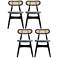 Colbert Black Wood Natural Cane Dining Chairs Set of 4