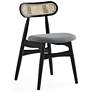 Colbert Black Wood Natural Cane Dining Chairs Set of 4 in scene