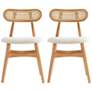 Colbert Matte Nature Wood and Cane Dining Chairs Set of 4 in scene