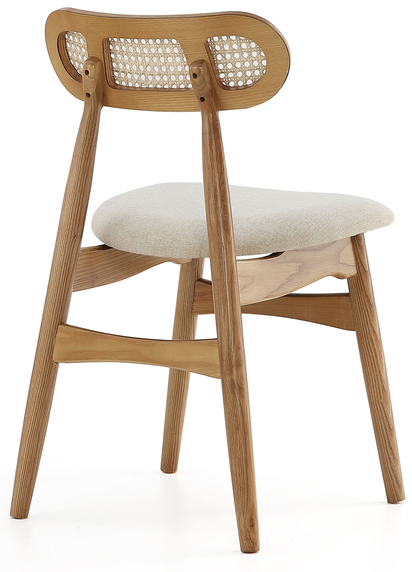 Colbert Matte Nature Wood and Cane Dining Chairs Set of 4 in scene