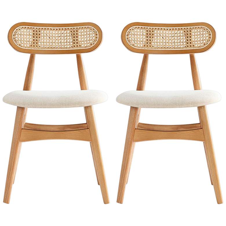 Image 2 Colbert Oatmeal Fabric Dining Chairs Set of 2