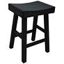 2_Colborn 25" Antique Black Wood Saddle Counter Stool